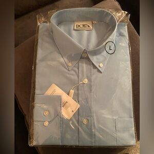 Vintage Men’s Cotton Dress Shirt. Long Sleeve Light Blue. NWT. Size L.